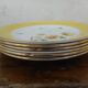 Six flat plates made of "Salins" earthenware