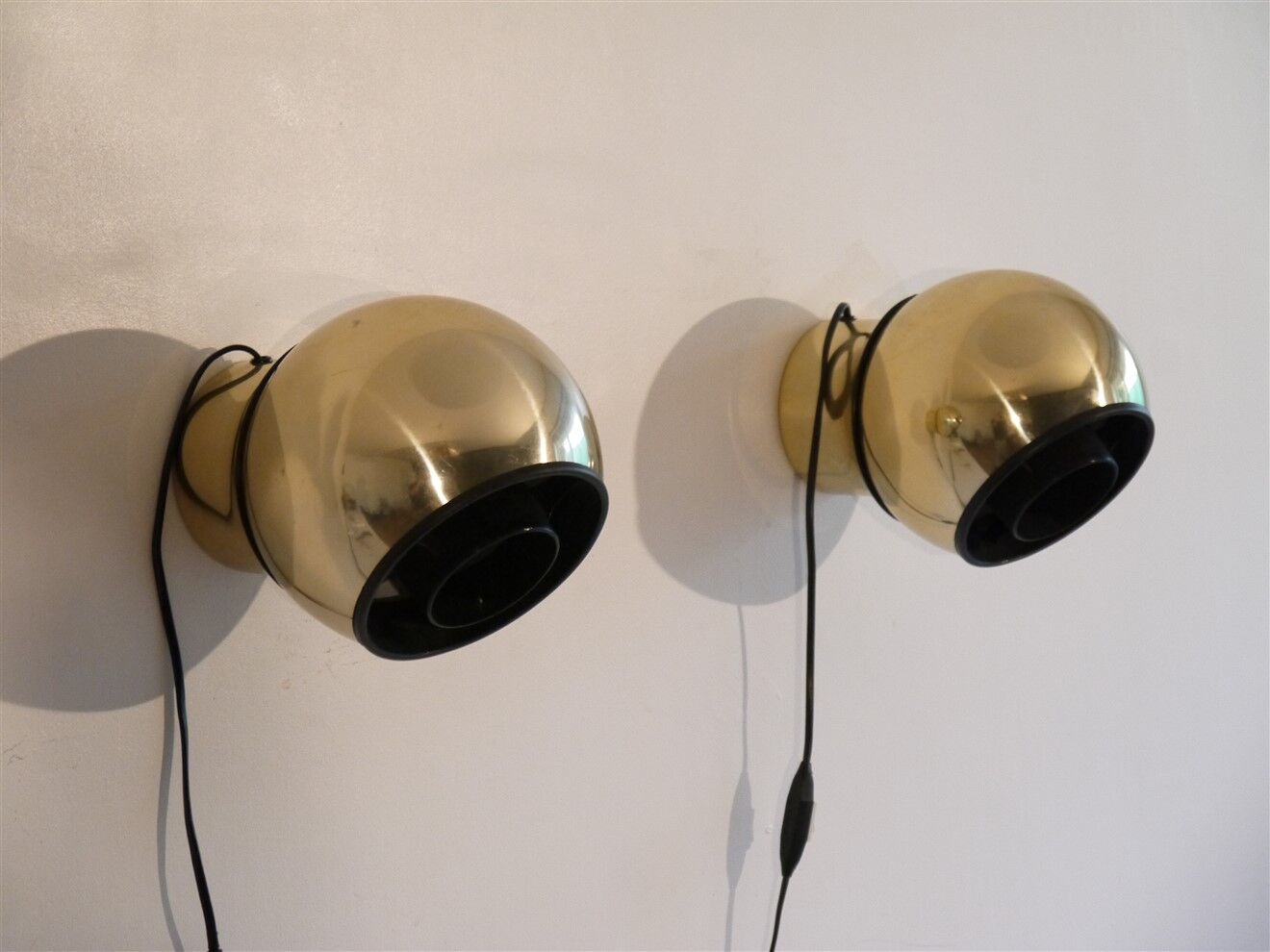 Pair of brass lamps 1970