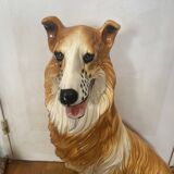 Life-size collie dog sculpture