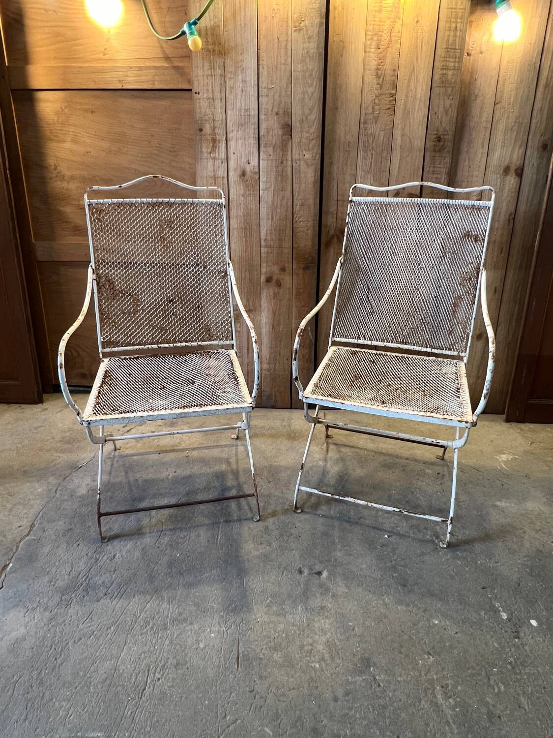 19th century garden armchairs