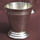 Set 6 coquetiers or Art Deco liquor cups in silver metal