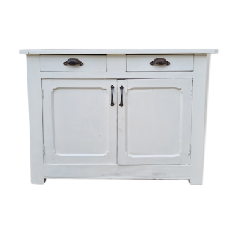 Low Parisian buffet white, vintage, 40s