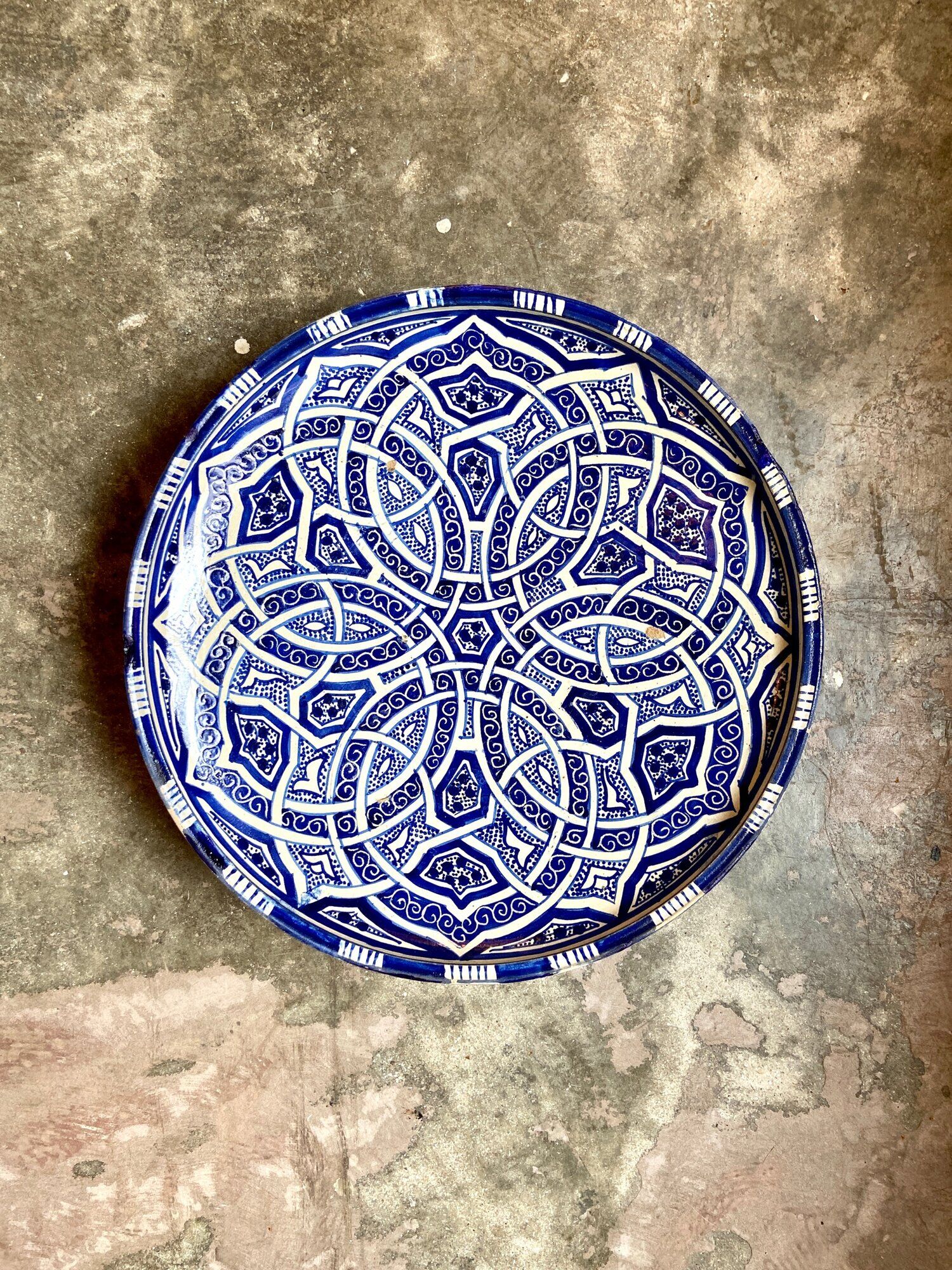 Blue glazed ceramic bowl