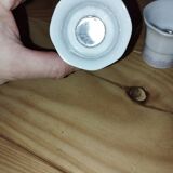 Pair of antique glass egg cups – Floral & insect decoration – Po