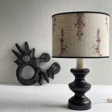 Turned wood lamp