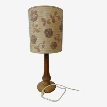 Table lamp vintage lampshade woven flowers