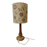 Lampe à poser vintage abat jour tissé  fleurs