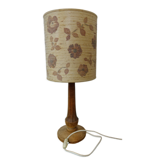 Table lamp vintage lampshade woven flowers