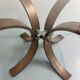 Table basse en verre épais pied métal design italien années 70 vintage