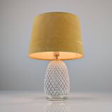 Pineapple Porcelain Table Lamp with Iridescent Glaze and Gold by Capodimont