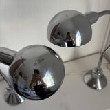 Paire lampes vintage 1940 de bureau jumo 210 chromée design - 50 cm