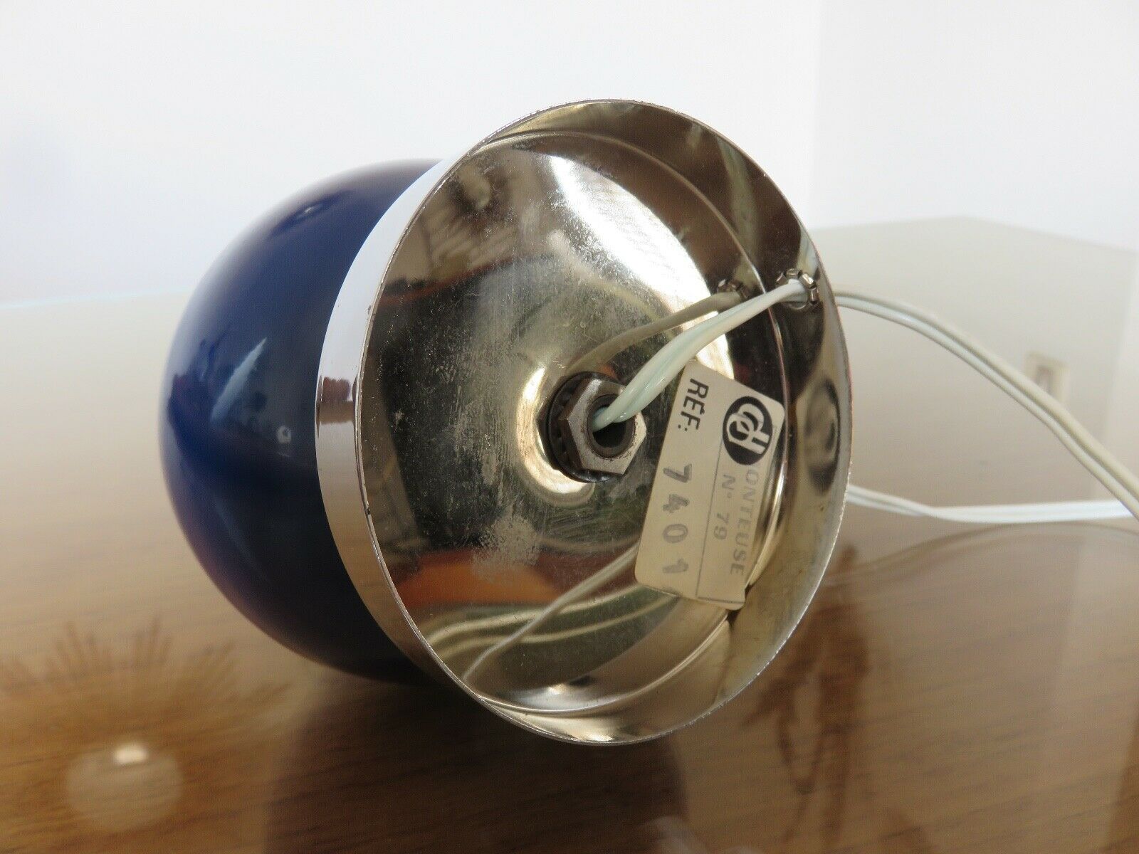 Lamp editions Disderot chrome metal and 70s lase metal