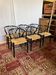 Set of 6 black wooden chairs with straw seats – Bistro style
