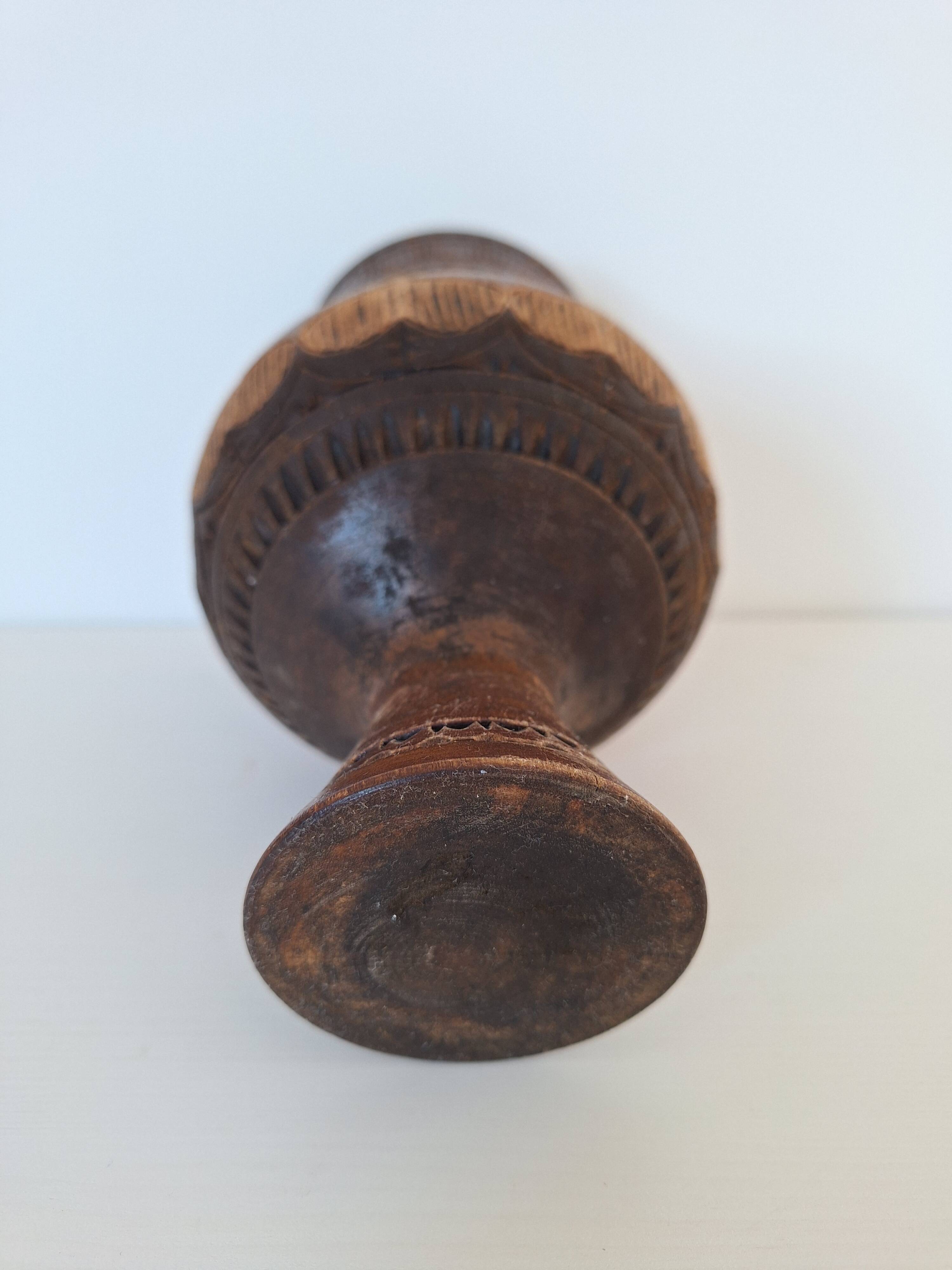 Carved wooden bowl/vase