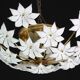 Wonderful Murano Ceiling Light White Flowers, 1970