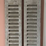 Set of 2 large old louvered shutters