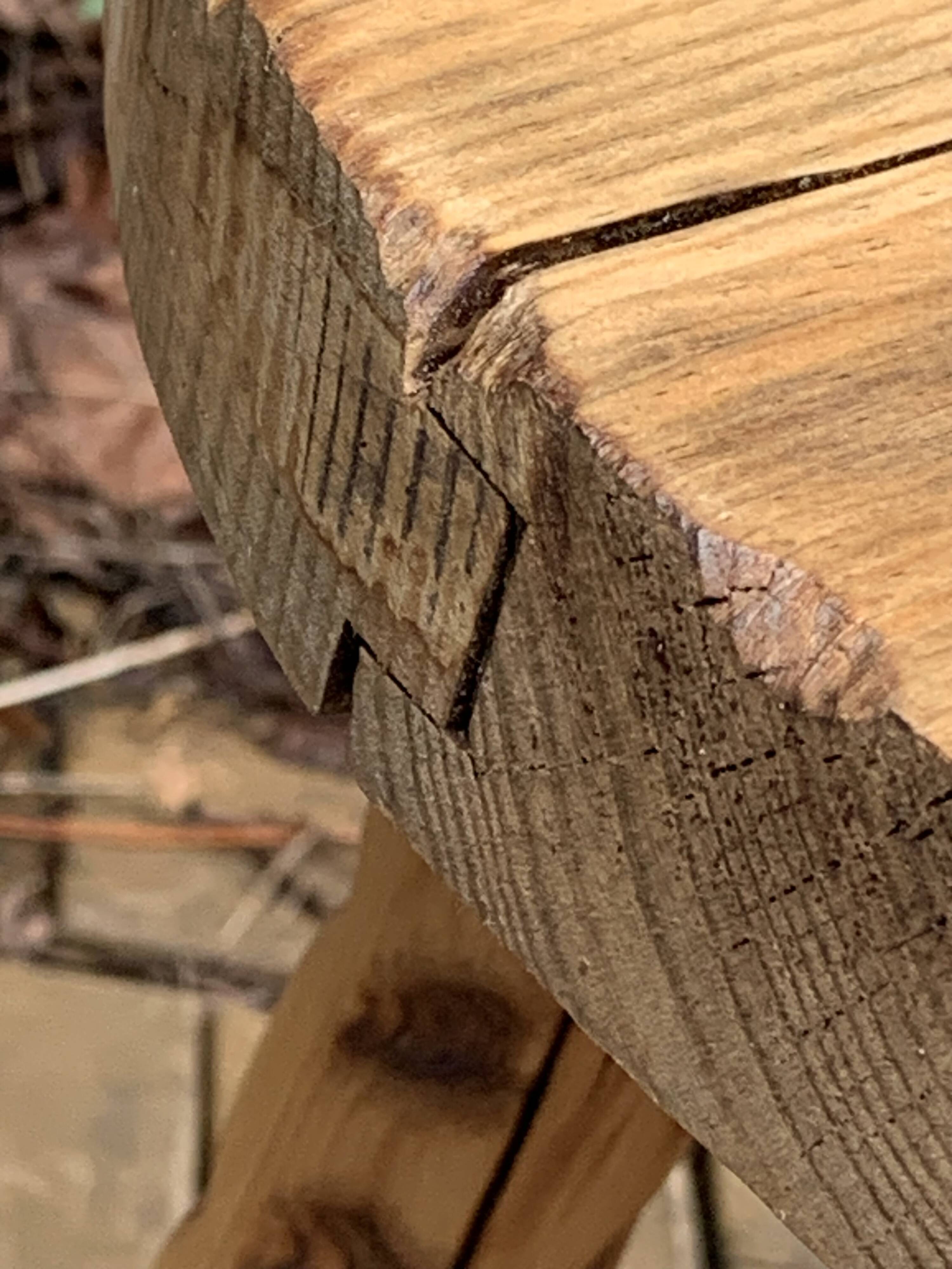Solid pine tripod coffee table, raw, 1960