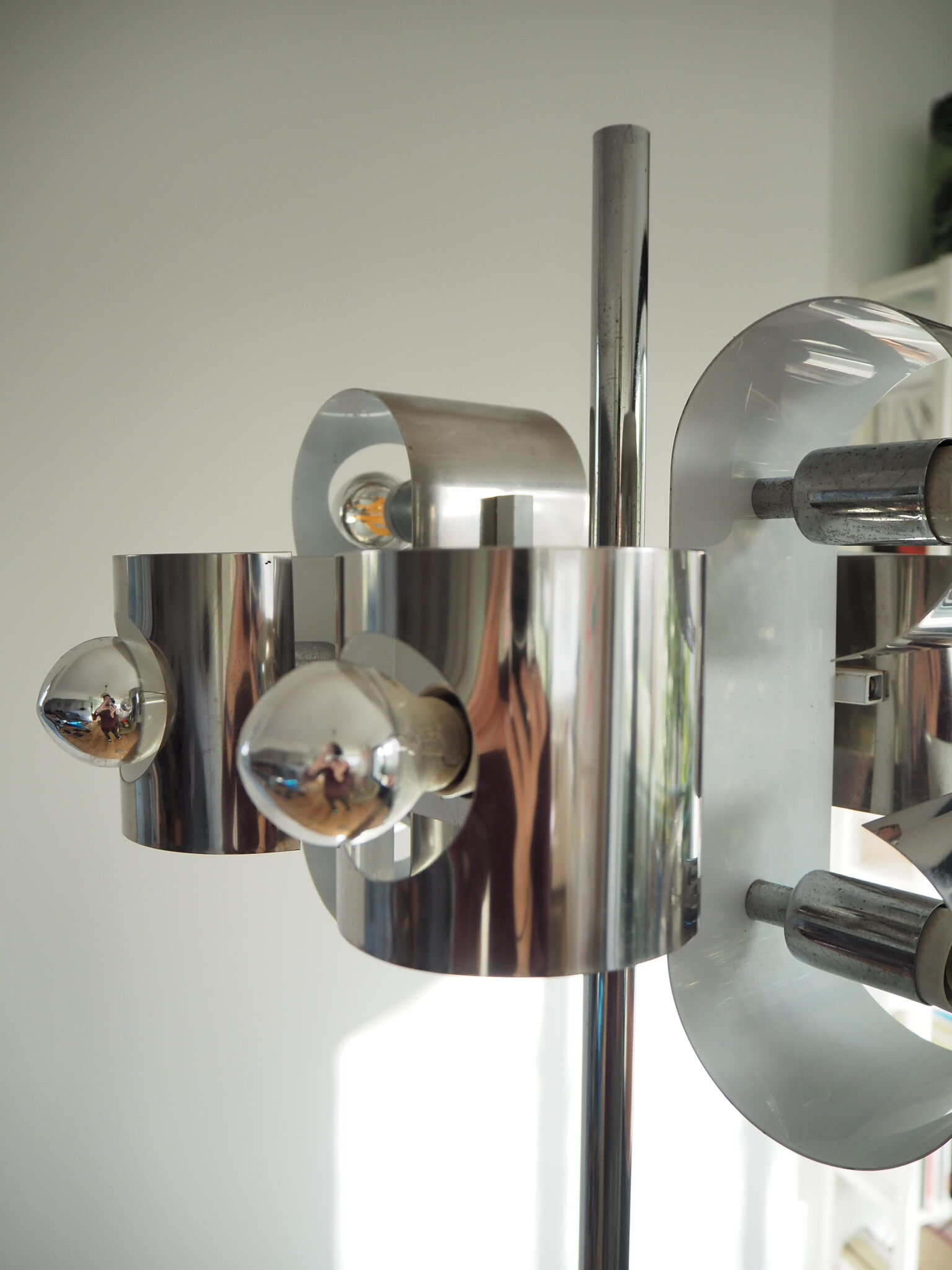 Vintage space age stainless steel floor lamp