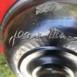 Magnificent ceramic bowl, signed jean marais, black enamel