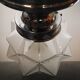 Old lamp globe opalescent glass rare model Ø 18 cm ART DECO 1930 POLYEDRE 96 faces STARS