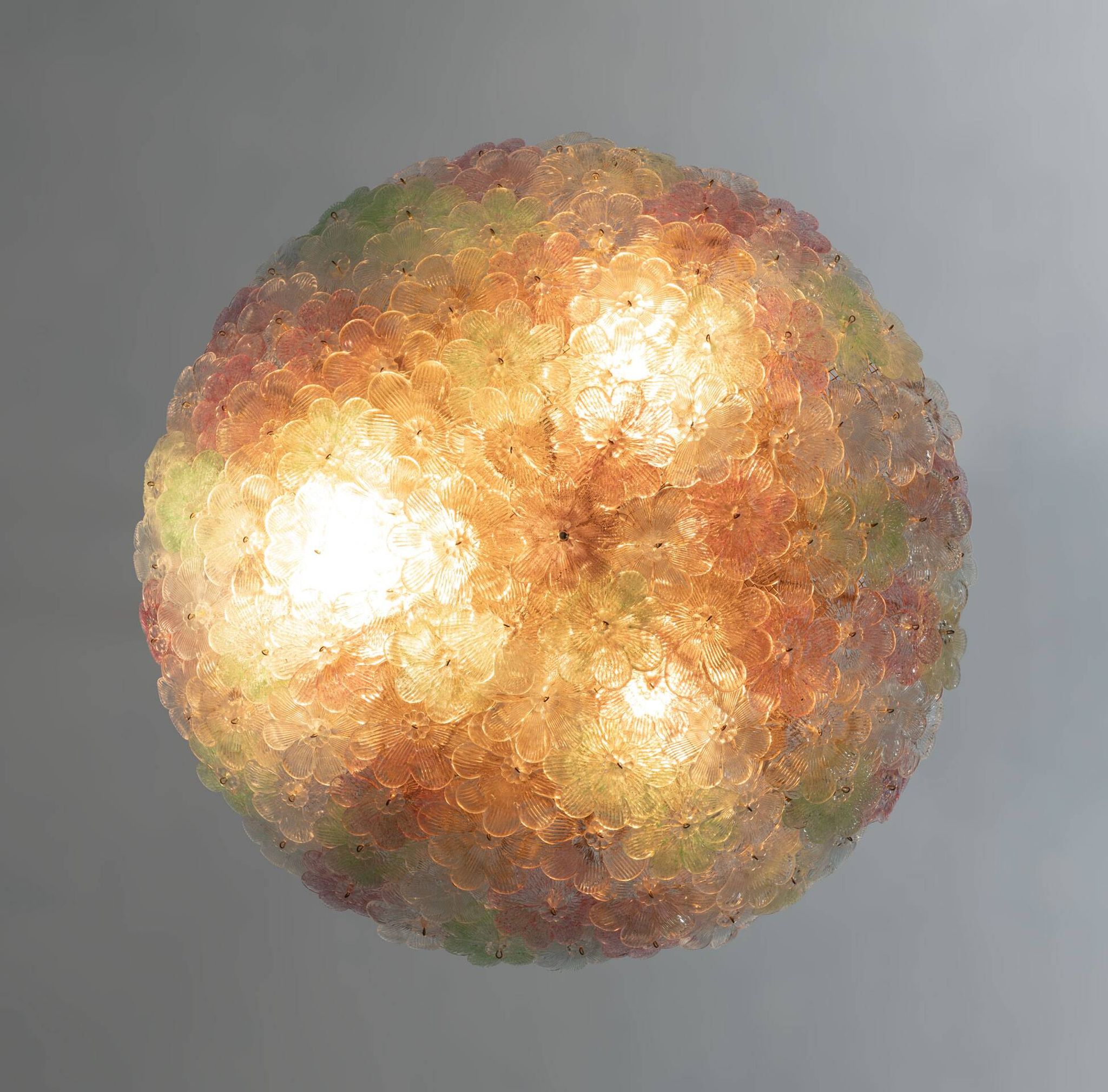Attributed to Barovier & Toso Mid-century Modern Murano Glass Ceiling Light