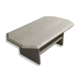 Table basse vintage en travertin Italie 1970