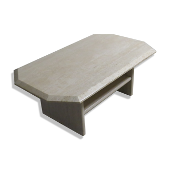 Vintage travertine coffee table, Italy 1970