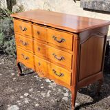 Louis XV style crossbow commode in cherry wood