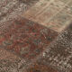Handwoven oriental overdyed 202 cm x 298 cm brown patchwork carpet