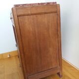 Art deco bedside table marble and wood
