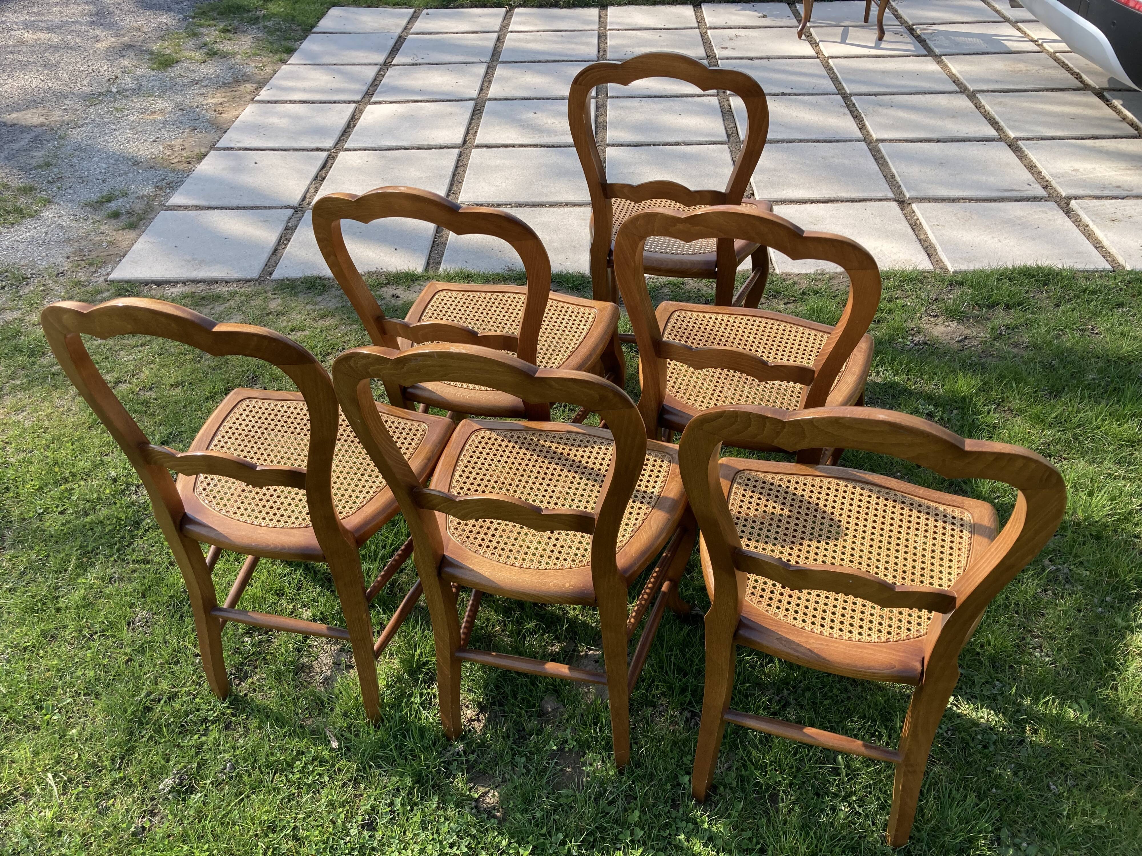 6 chaises Louis Philippe cannées