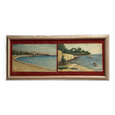 Daloni, pair of watercolors of the Mediterranean seaside, 20th century frame