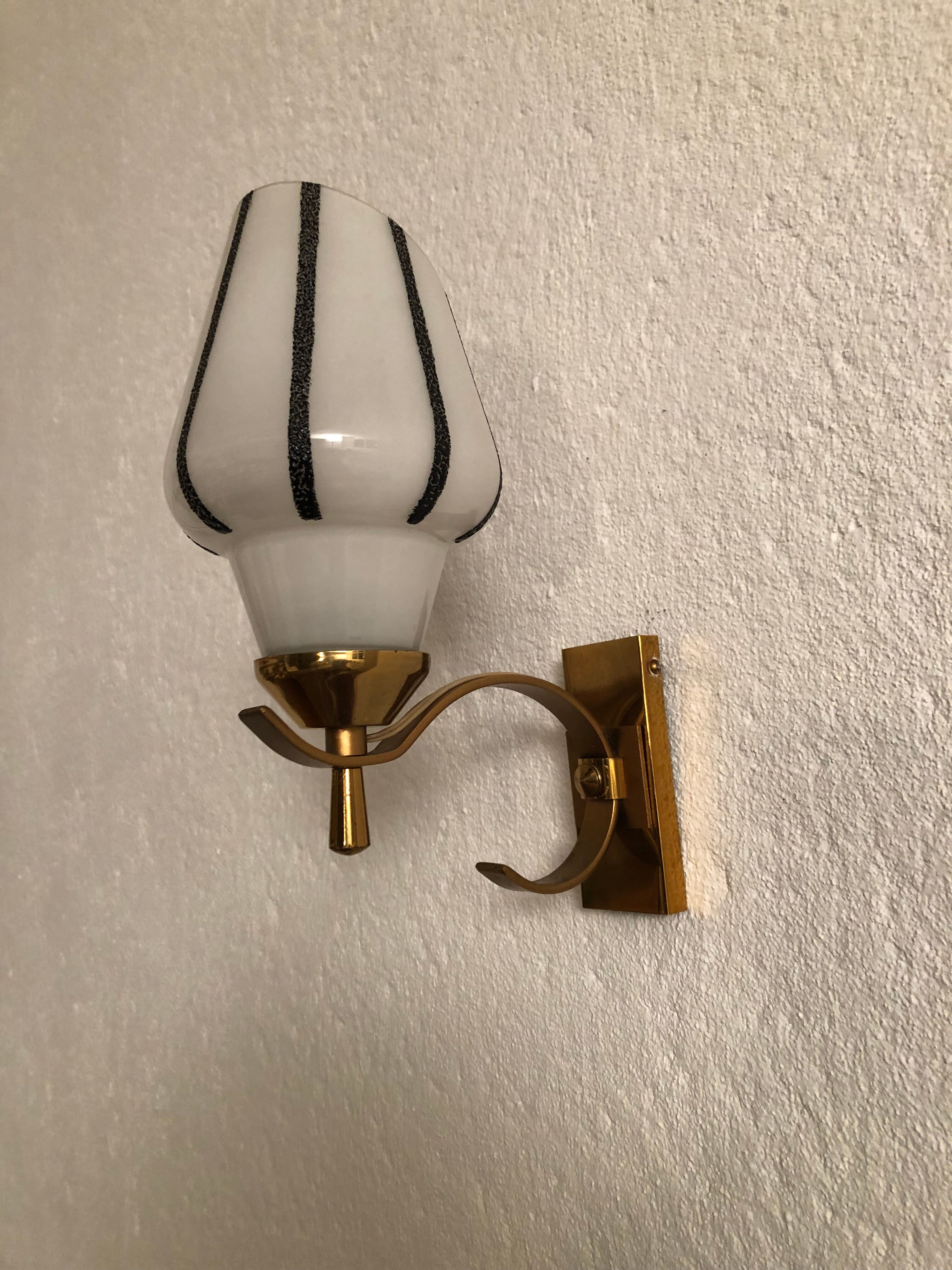 Midcentury vintage brass wall sconce