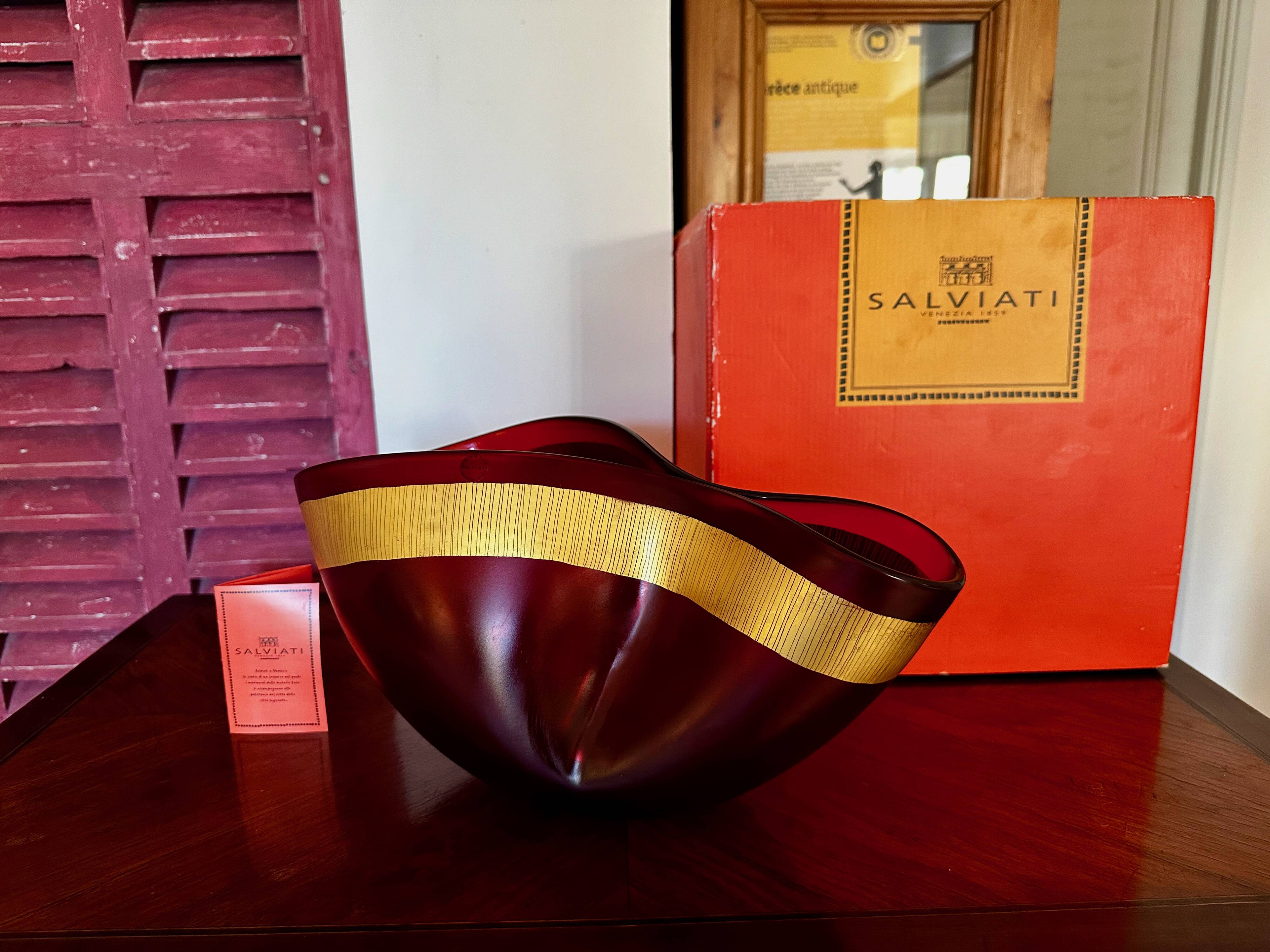 Sublime cup signed salviati murano, vintage model "pizzicati" 36 cm