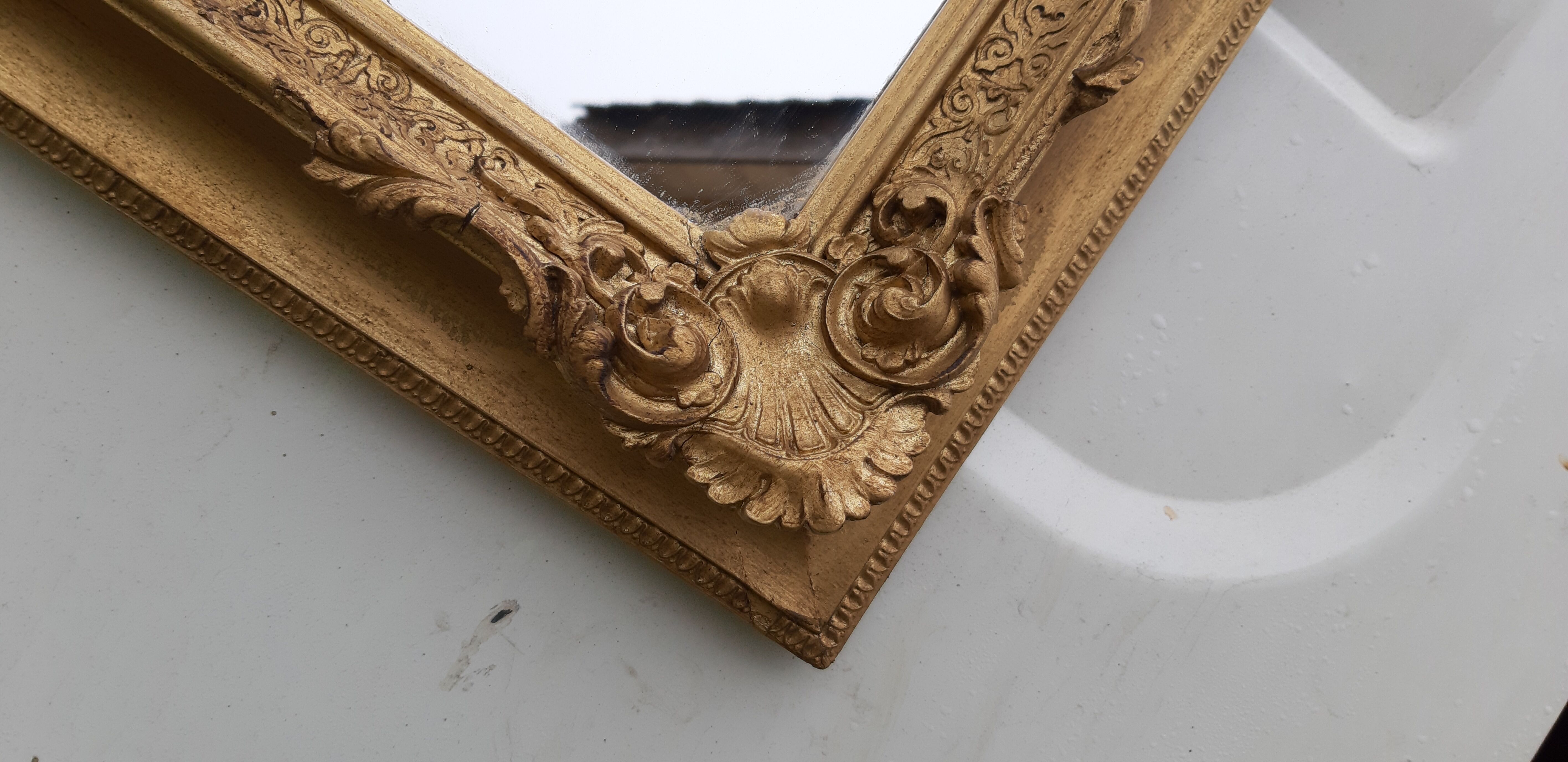 Mirror wood and stuk gilded 19th 94x60cm