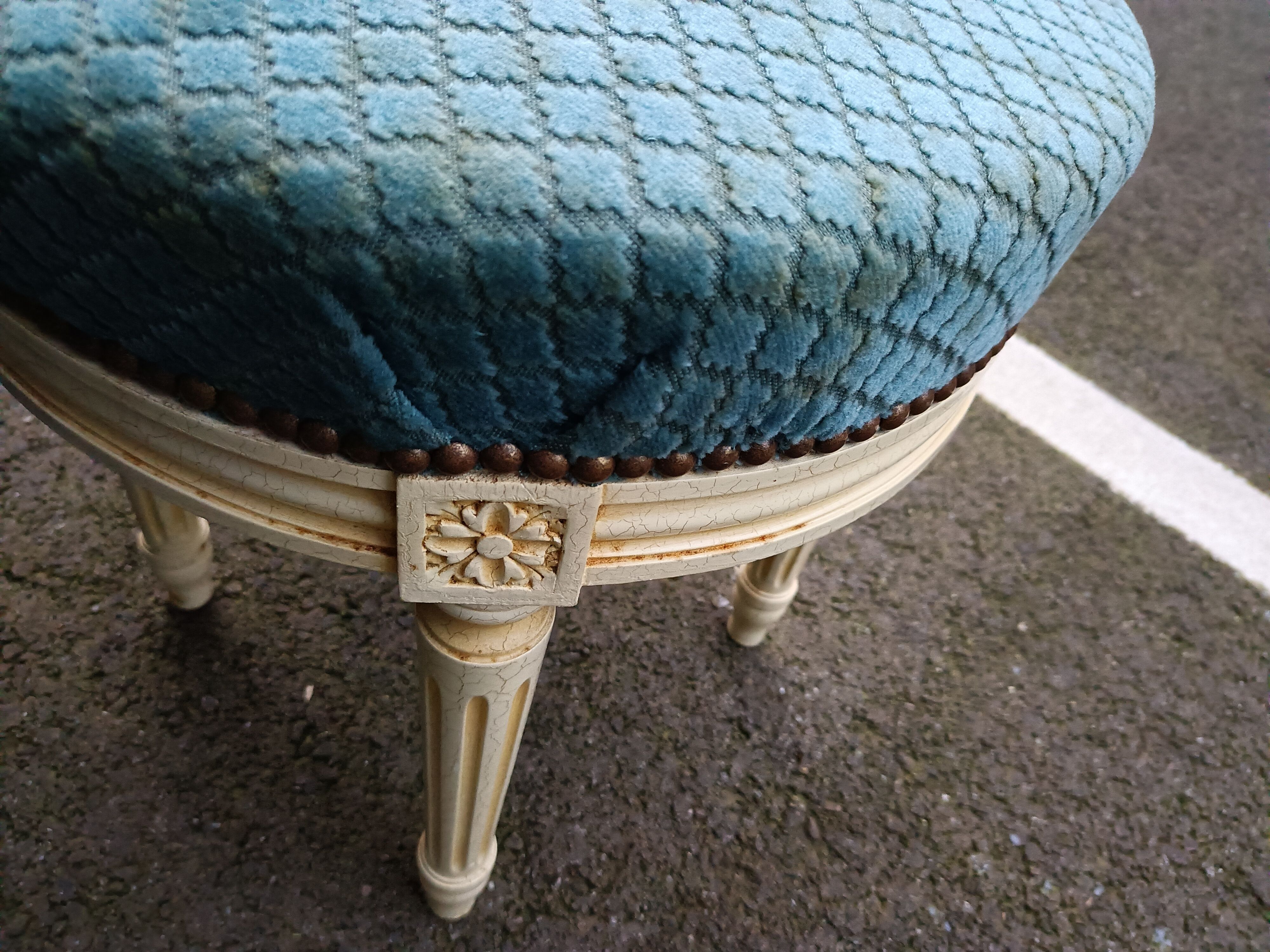 Stool footrest old style louis xvi