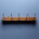Vintage wooden wall coat rack - 5 hooks