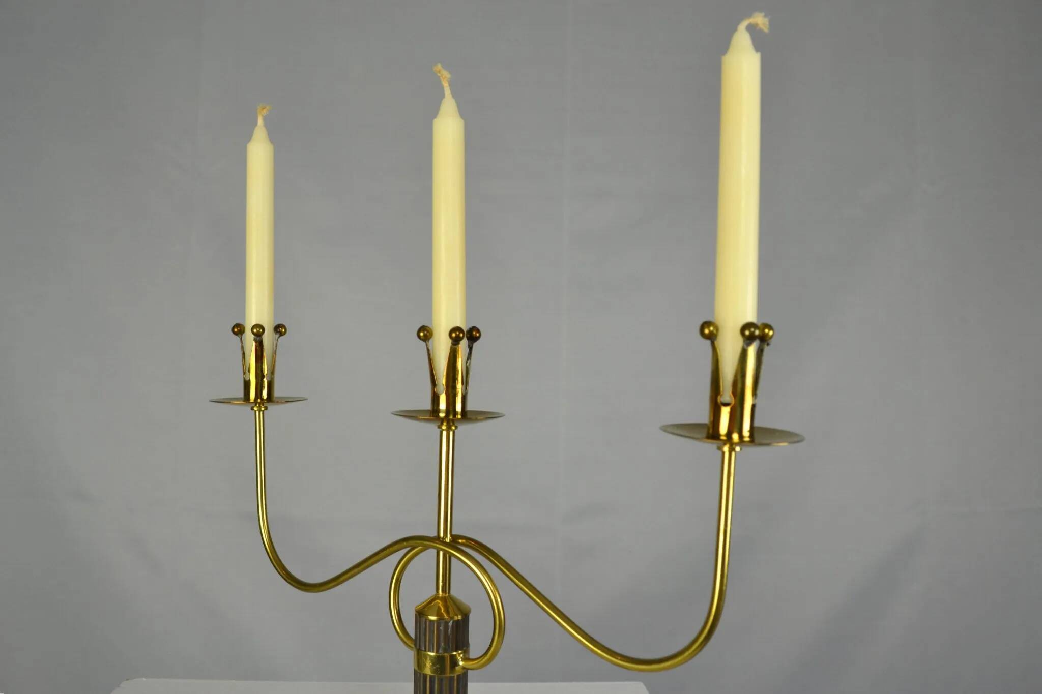 Brass candelabra by Gunnar Ander for Ystad-Metall , Sweden 1950s