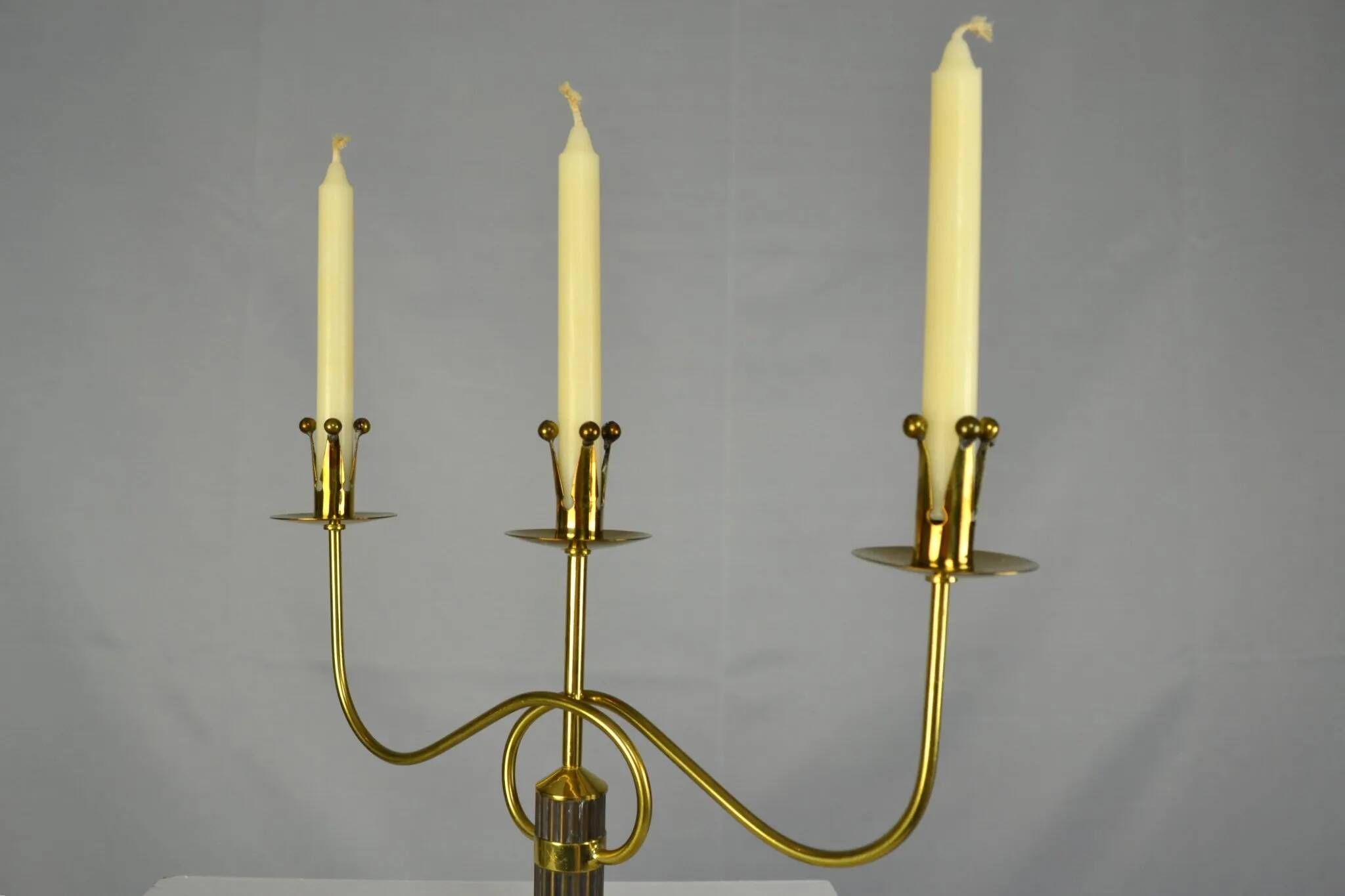 Brass candelabra by Gunnar Ander for Ystad-Metall , Sweden 1950s