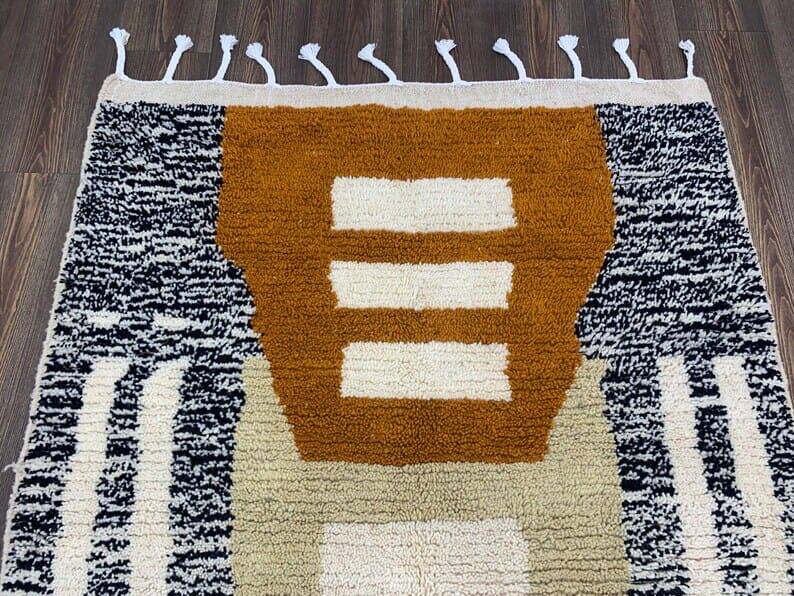 Traditional handmade wool rug, size 100 x 200 cm