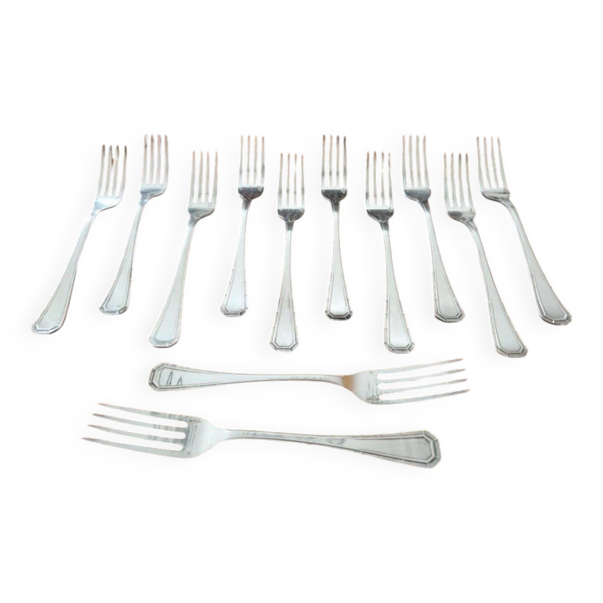 Christofle - Set of 12 Tosca pattern silver-plated table forks