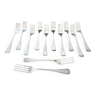 Christofle - Set of 12 Tosca model silver-plated table forks