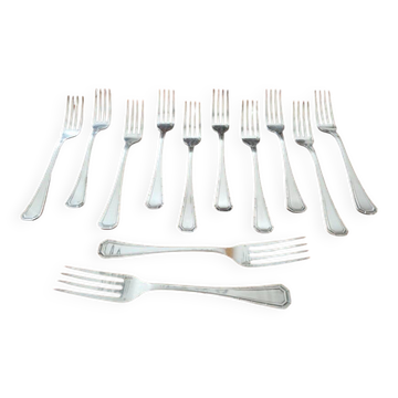 Christofle - Set of 12 Tosca pattern silver-plated table forks
