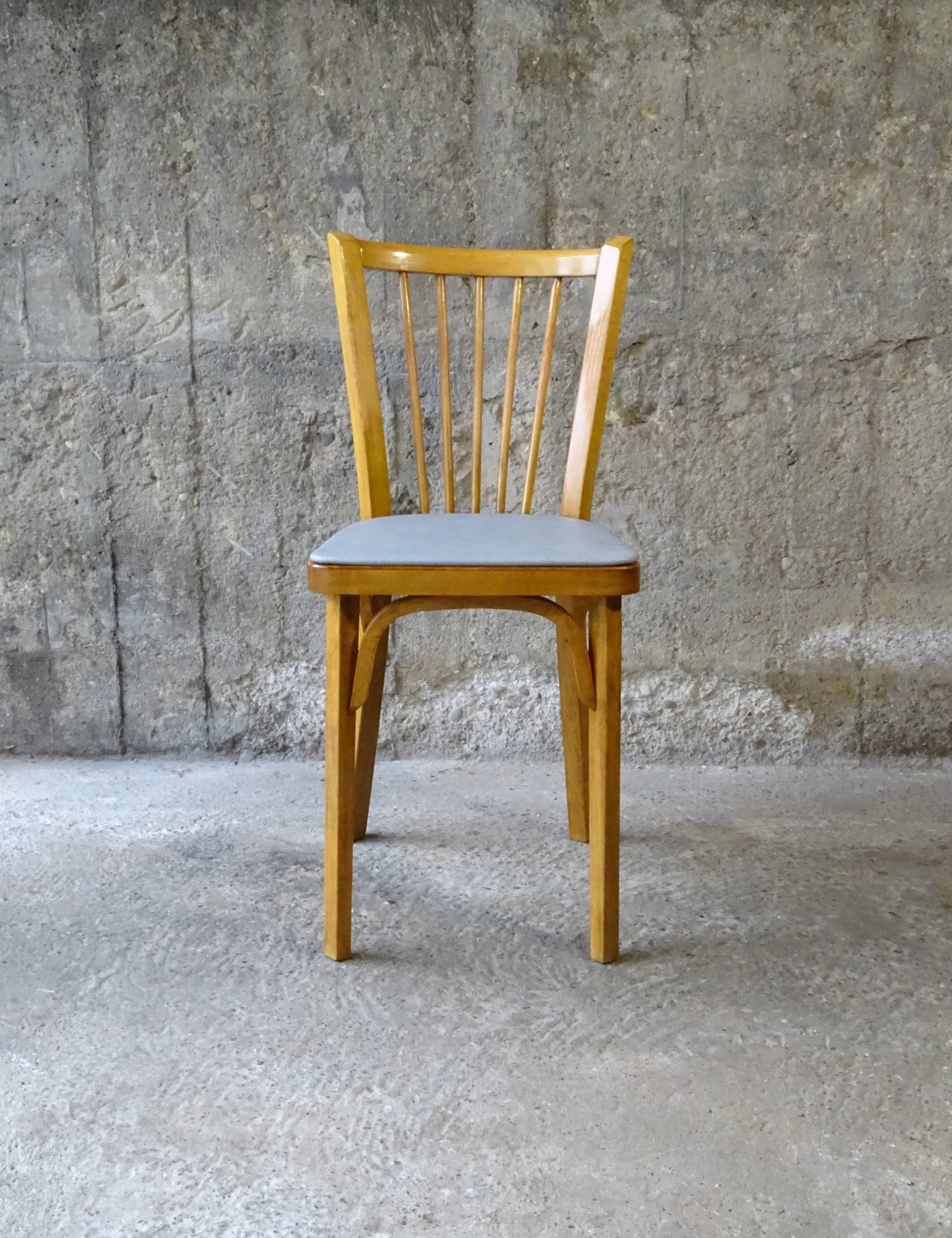 Set de 2 chaises baumann bistrot n°53 skaï gris