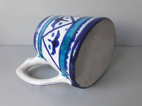 Paire de tasses en céramiques bleue - scandinaves