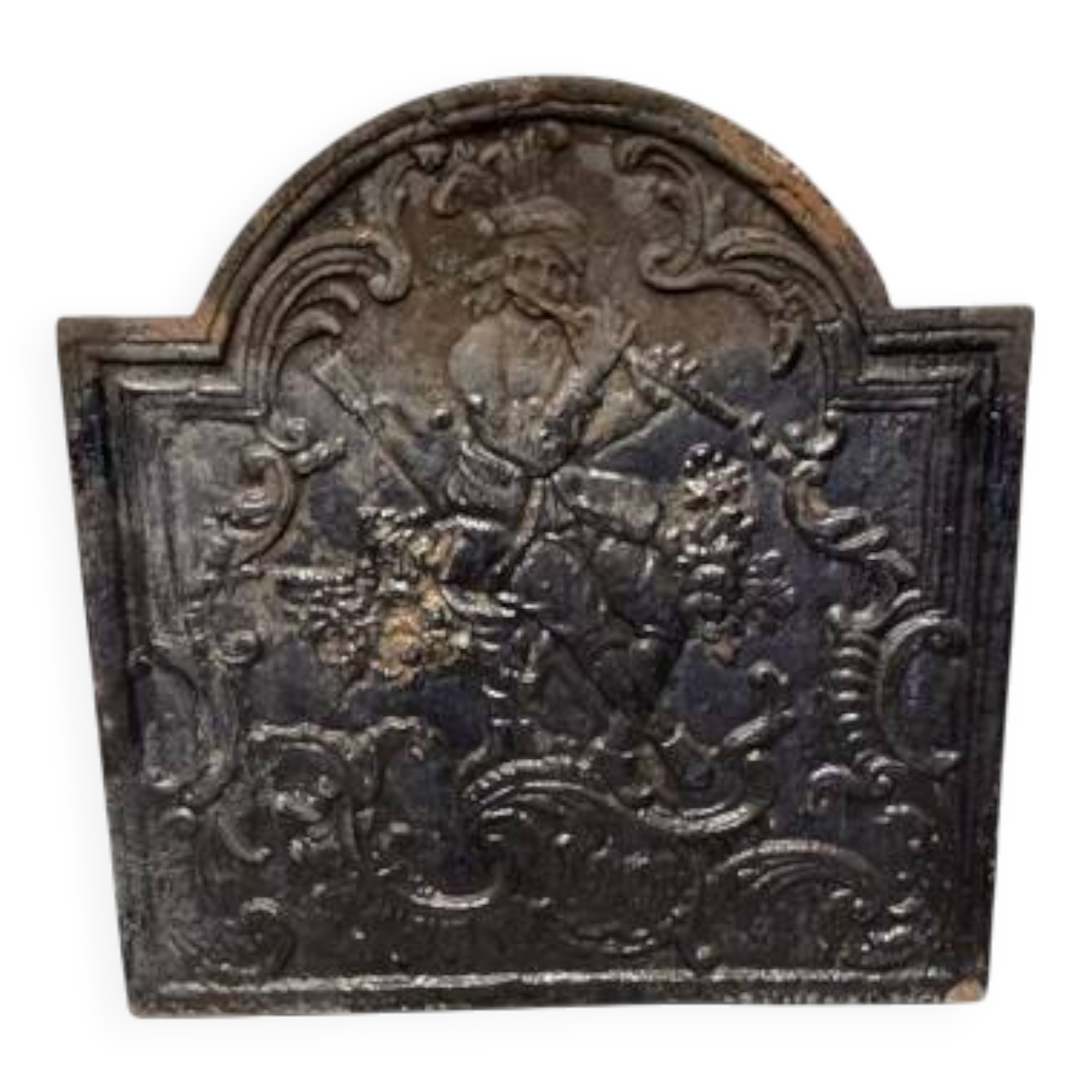 Cast iron fireplace plate