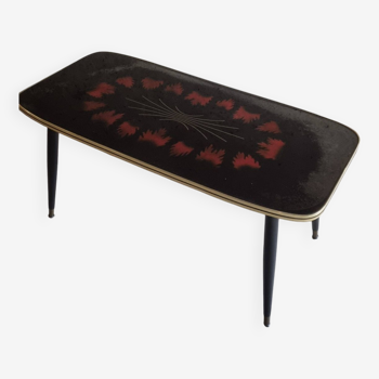 vintage lacquered glass coffee table