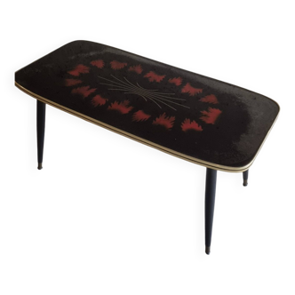 vintage lacquered glass coffee table