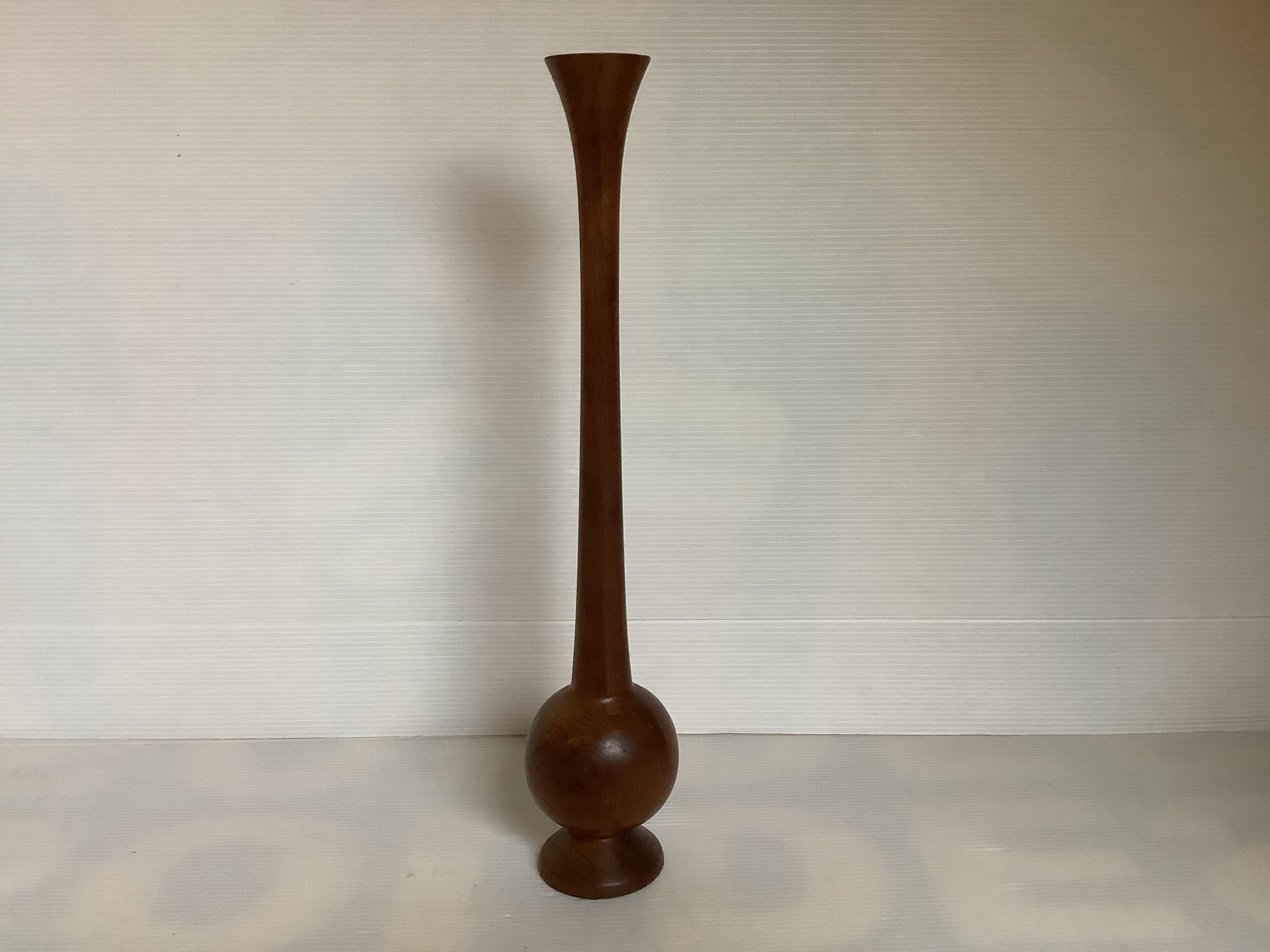 Scandinavian wooden single-stem vase