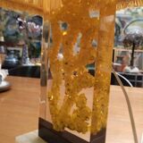 Fractal resin lamp with crystal inclusion by Pierre Giraudon